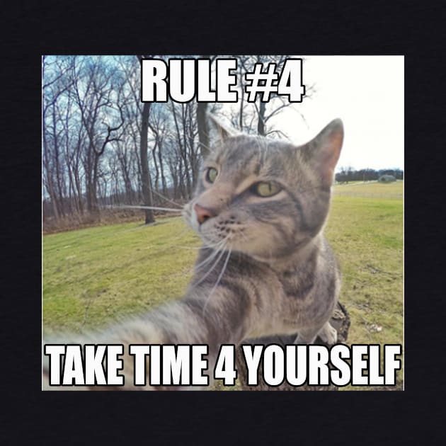 Rule #4 Take Time 4 Urself | Cat Shirt | Cat Meme | Positivity | Unisex by CamavIngora